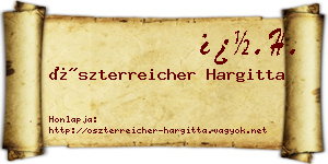 Öszterreicher Hargitta névjegykártya